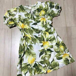 H&M Lemon Print Dress - Mini Length